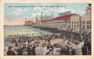Scene showing Crowd of People on Steel Pier Atlantic City, New Jersey  