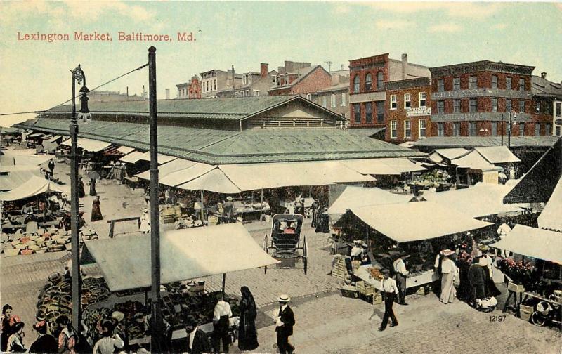 c1910 Printed Postcard; Lexington Market, Baltimore MD unposted