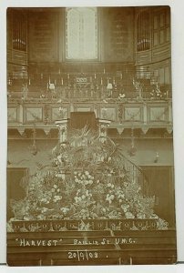 UK Harvest, BALLIE ST. U.M.C. United Methodist 1908 Real Photo RPPC Postcard I10