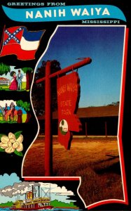 Mississippi Nanih Waiya State Park Greetings Showing Roadside Marker