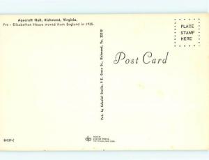 Richmond  VA Agecroft Hall English Tudor House   Postcard # 5617