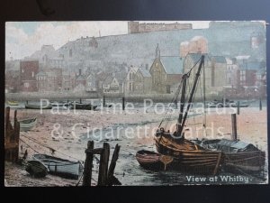 c1908 Yorkshire: View at Whitby - showing fishing boats in harbour