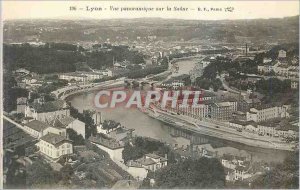 Old Postcard Lyon panoramic view on the Saone