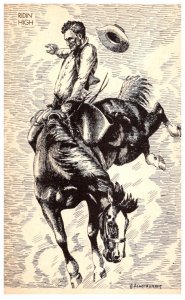 Bronco Riding High signed A. Asndergradt