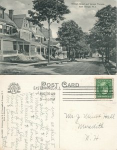 EAST ORANGE N.J. WILLIAM STREET & VERNON TERRACE 1909 ANTIQUE POSTCARD