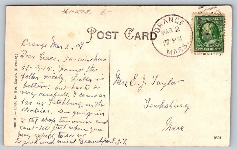1909  Wendell  Massachusetts The Dam Postcard