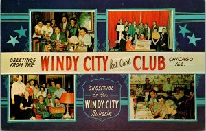 Postcard Windy City Post Card Club in Chicago Illinois~138443