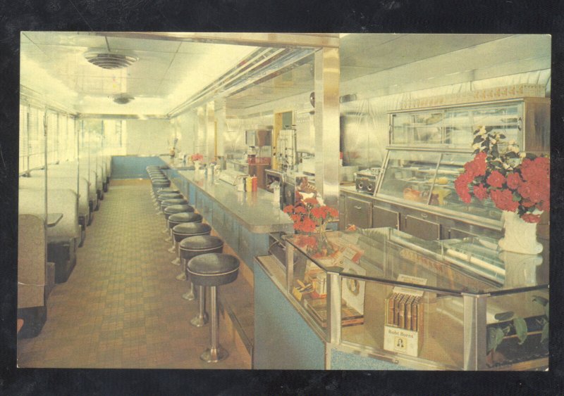 STROUDSBURG PENNSYLVANIA PA MULLER'S DINER INTERIOR ADVERTISING POSTCARD