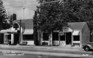 RPPC CLOVER INN Cloverdale, CA Roadside Motel Court ca 1940s Zan Postcard