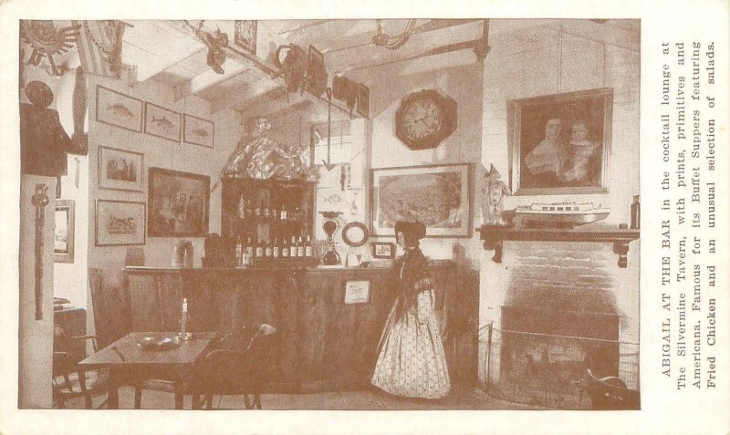 Norwalk Connecticut Silvermine Tavern Abigail at the Bar postcard