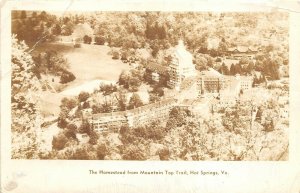 Hot Springs Virginia 1946 RPPC Real Photo Postcard Homestead Hotel From Mountain