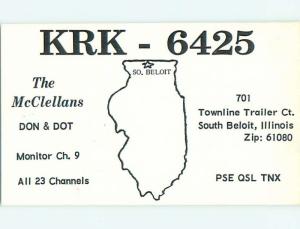 comic - QSL CB HAM RADIO CARD South Beloit Illinois IL t9618