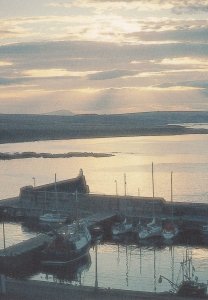 Whitehills Harbour Banff Scotland Rare Sunset Postcard