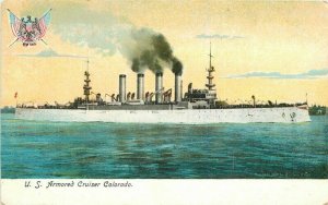 US Armored Cruiser Colorado Illustrated #72-2 undivided Postcard 22-1