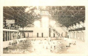 Postcard RPPC 1940s South Dakota Evans plunge interior Swimming Pool 23-10369