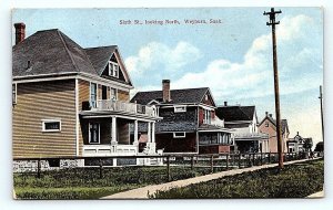 WEYBURN, Saskatchewan Canada ~  SIXTH STREET SCENE 1913  Postcard