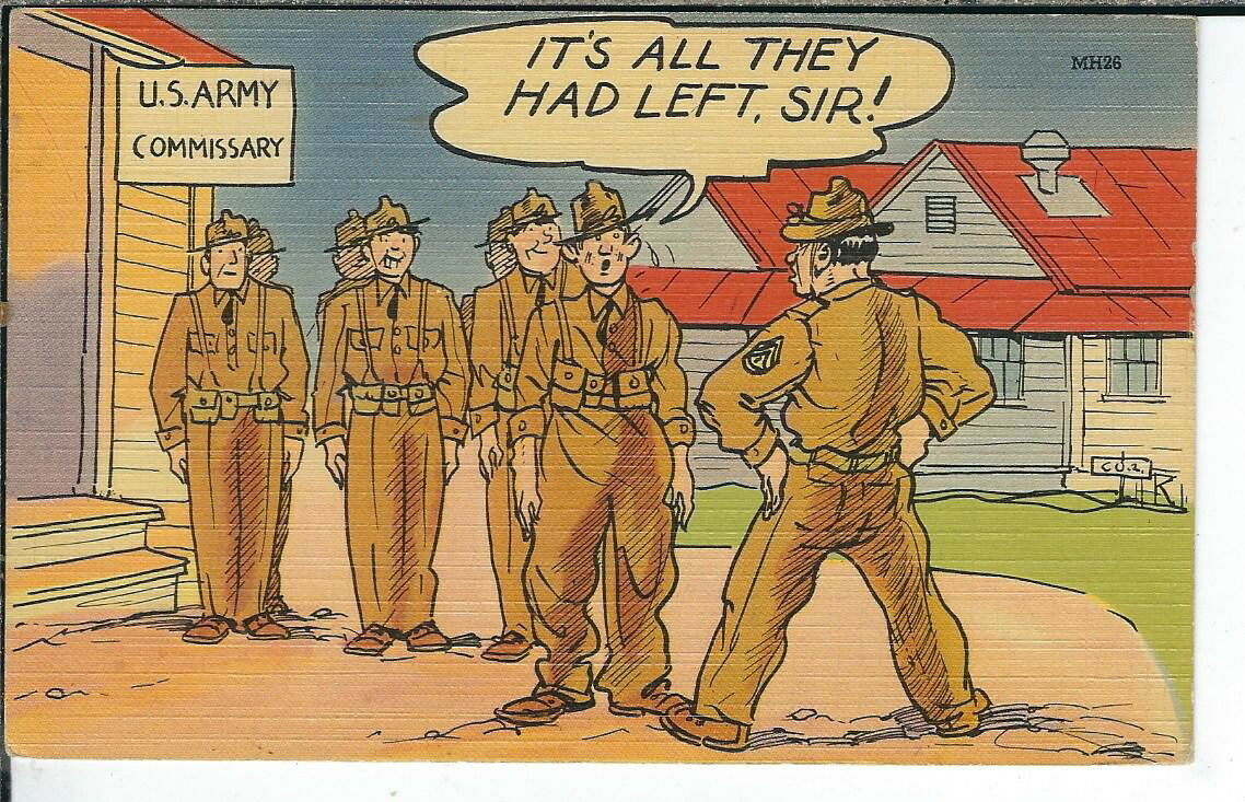 Ch 282 Its All They Had Left Sir Army Uniforms Comic Wwii Era Linen Postcard Other 6241