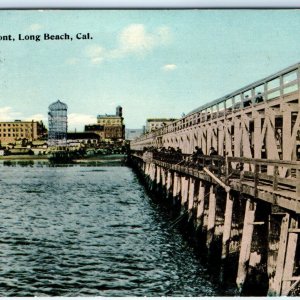 c1910s Long Beach, CA Water Front Pier Pacific Ocean Litho Photo Postcard A64