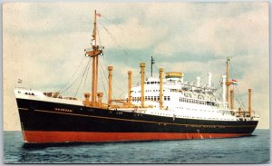 M.V. Noordam 10,726 Gross Reg. Tons Transportation Passenger Ship Postcard
