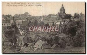 Old Postcard Mortagne Panoramic View taken before the fire tower of July 2, 1887