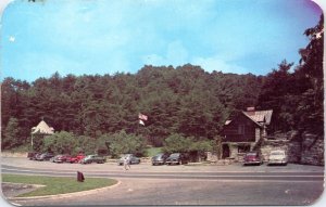 Postcard WV Ansted - Hawk's Nest State Park museum 50s cars