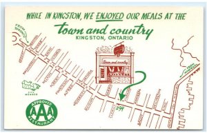 KINGSTON, Ontario, Canada ~ Roadside TOWN & COUNTRY Restaurant c1950s Postcard