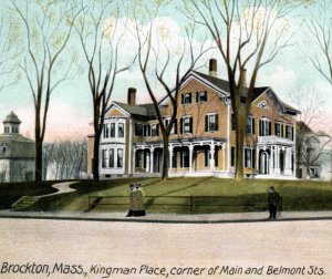 Brockton MA Massachusetts Kingman Place Main Belmont Street Postcard