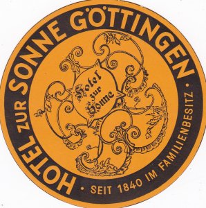 Germany Goettingen Hotel Zur Sonne Vintage Luggage Label sk2377