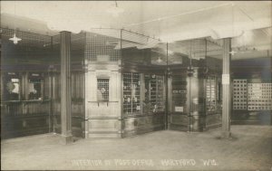 Hartford WI Post Office Interior c1910 Real Photo Postcard