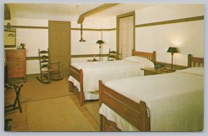 State View~Trustees Office Bedroom Pleasant Hill Kentucky~Vintage Postcard