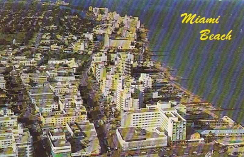Florida Miami Beach Aerial View Looking North From Lincoln Road 1968