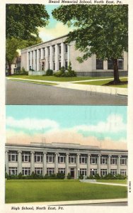 Vintage Postcard 1949 Heard Memorial School High School North East Pennsylvania