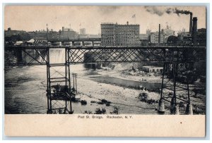 c1905 Platt St. Bridge River Lake Falls Factory Rochester New York NY Postcard