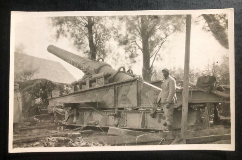 Mint Usa real Picture Postcard RPPC Machine Gun 240 MM Army WW2