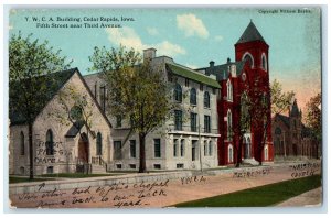 1913 Y.W.C.A. Building Exterior Roadside Cedar Rapids Iowa IA Posted Postcard