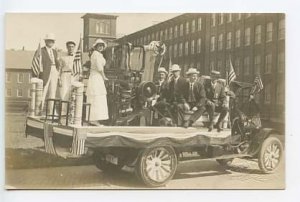 Dover NH Mill Machine Parade Truck Signed G. P. Silver RPPC Real Photo Postcard