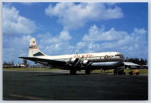 Airplane Postcard Ransa Venezuela Airlines Boeing 377 Stratocruiser DZ12