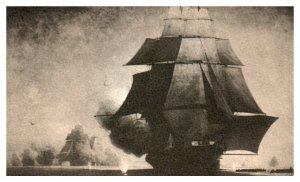 Old Ironsides nearly captured by a British Squadron in 1812 Boat Postcard