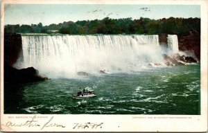 American Falls Niagara Antique Postcard PM Cancel WOB Note c1905 UDB 