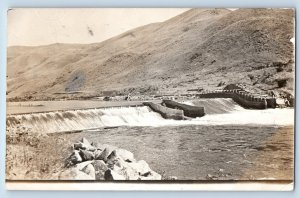 Idaho ID Postcard RPPC Photo View Of Idaho Dam Falls River Mountain Scene