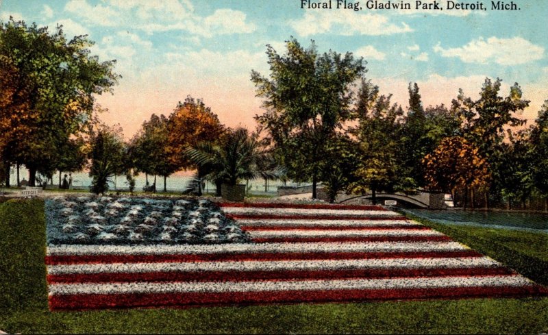 Michigan Detroit Gladwin Park Floral Flag Curteich