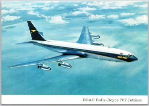 Airplane BOAC Rolls-Royce 707 Jetliner by Boeing Airplane Company Postcard