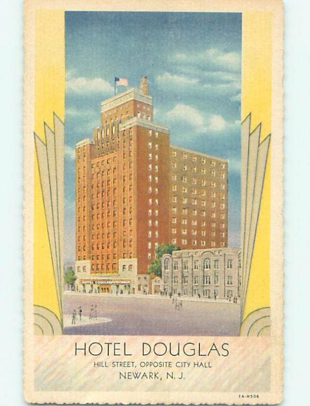 Unused Linen-Like DOUGLAS HOTEL Newark New Jersey NJ t0634