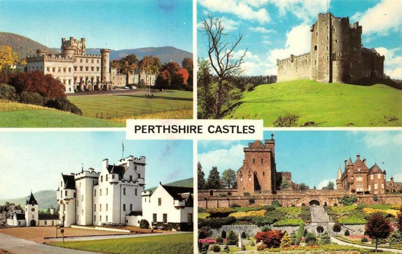 Scotland  PERTHSHIRE CASTLES  Taymouth~Blair~Doune~Drummond   VINTAGE  Postcard