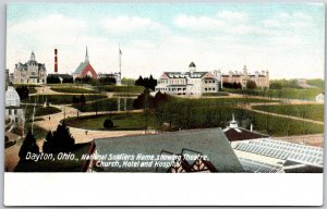 Dayton Ohio OH, National Soldiers Home, Theatre, Church, Hotel, Vintage Postcard