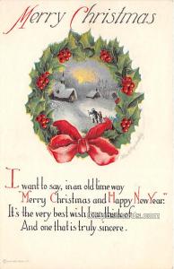 Christmas  Ellen H Clapsaddle International Art Publishing Co. Writing on back 