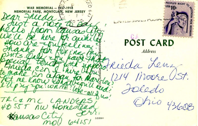 NJ - Montclair. War Memorial, 1917-1918