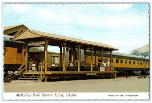 Alaska AK Postcard McKinley Park Station Hotel Bicycle Scene c1950's Vintage