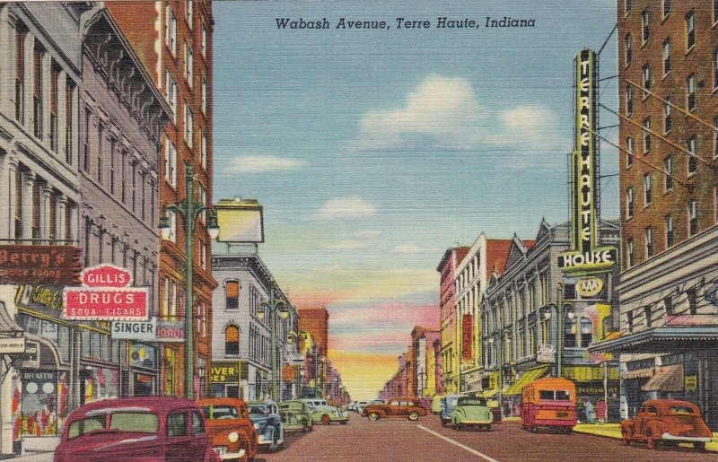 Indiana Terre Haute Wabash Avenue Curteich sk3567