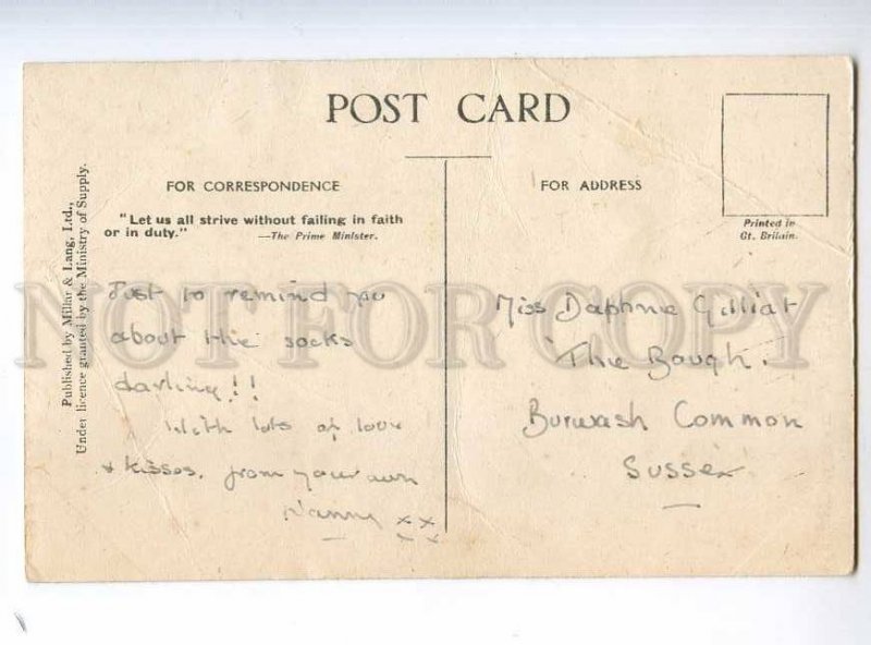 235045 COMIC Girl KNITTING by Phyllis COOPER vintage PC